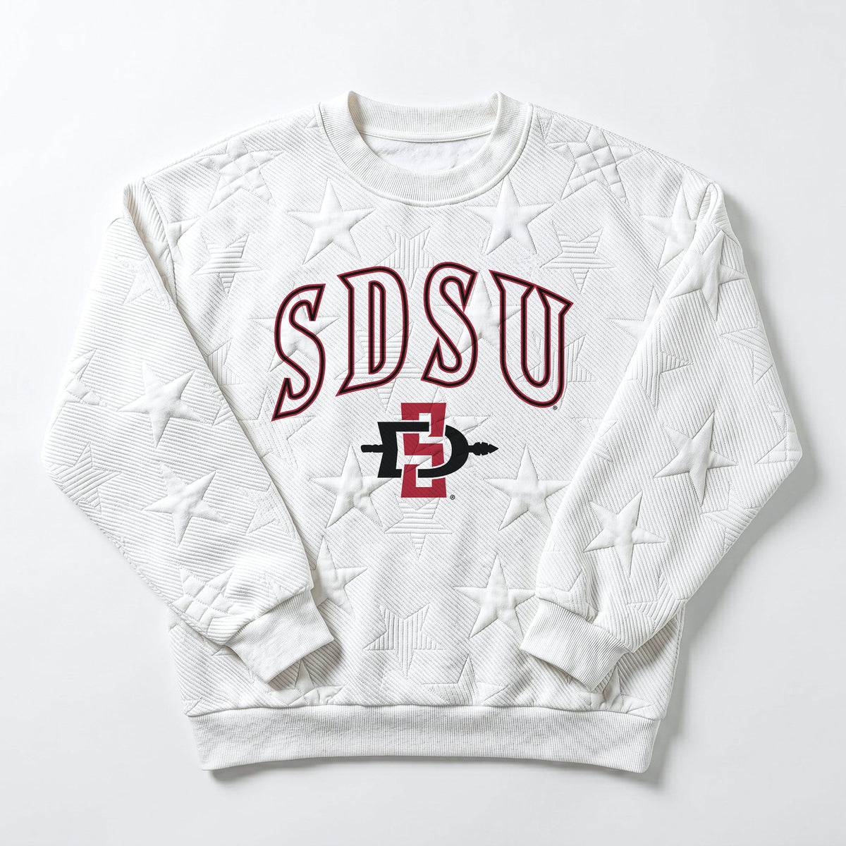SAN DIEGO STATE AZTECS BIG PLAY ENERGY EMBOSSED STAR CREWNECK
