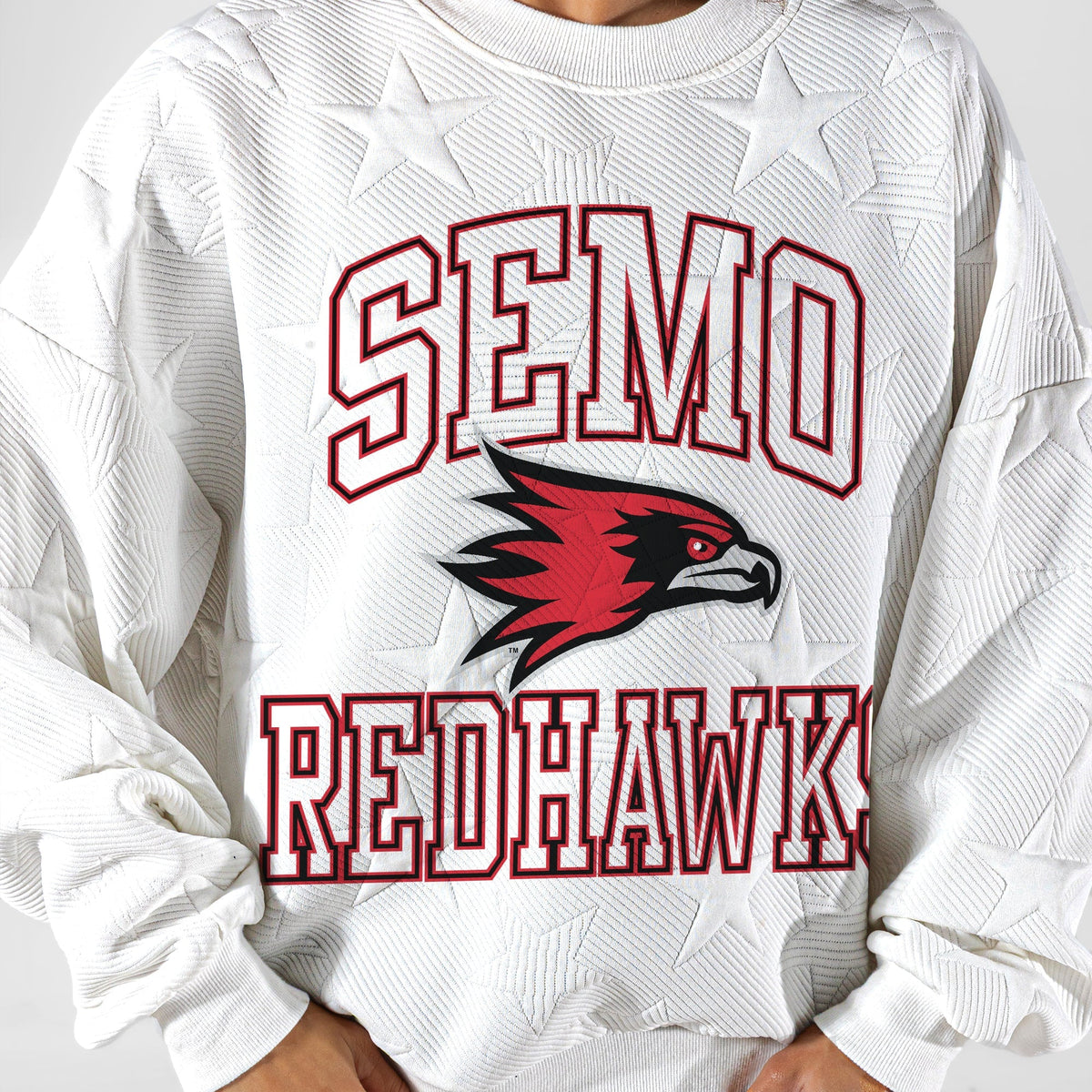 SOUTHEAST MISSOURI REDHAWKS BIG PLAY ENERGY EMBOSSED STAR CREWNECK
