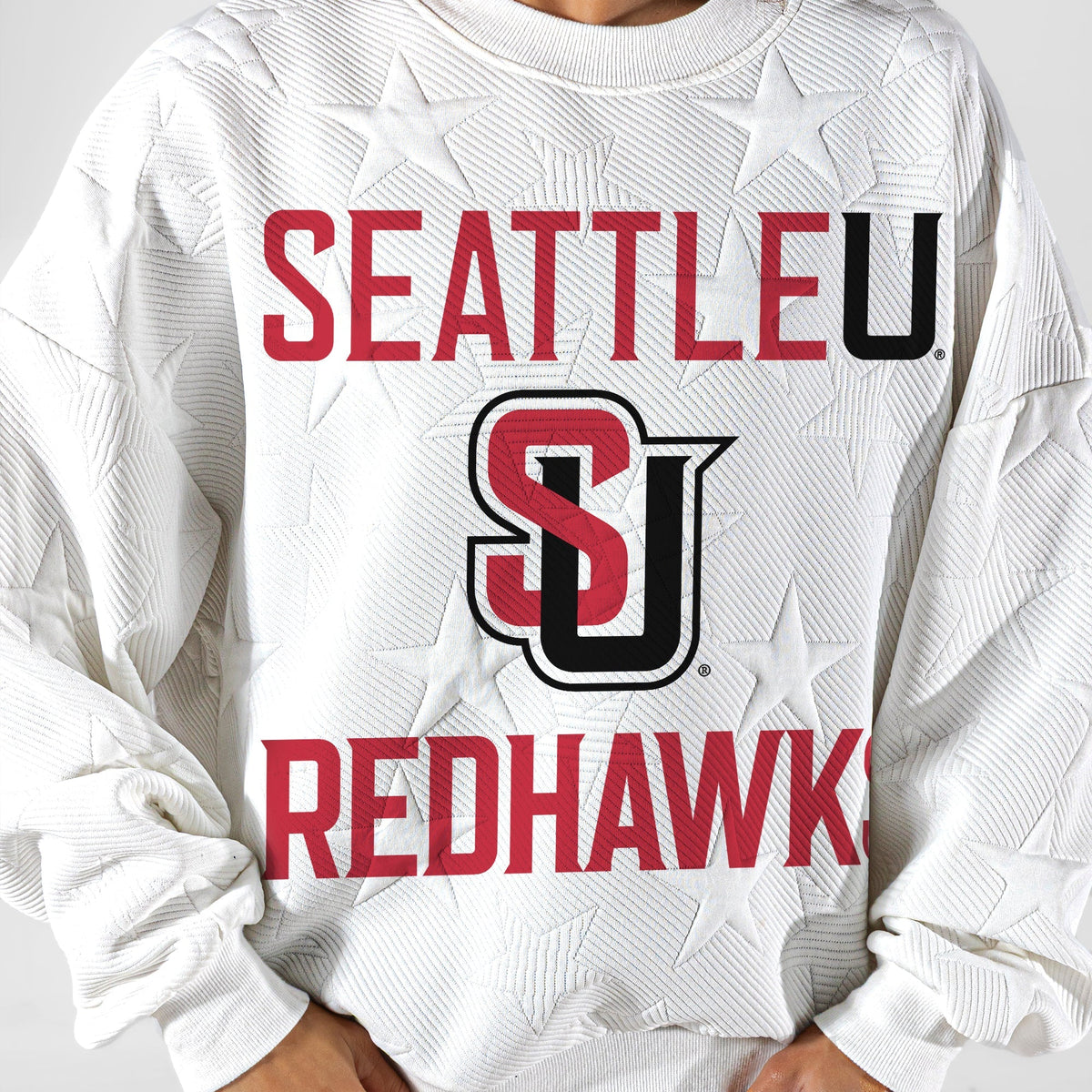 SEATTLE U REDHAWKS BIG PLAY ENERGY EMBOSSED STAR CREWNECK