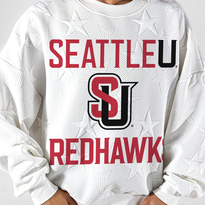 SEATTLE U REDHAWKS BIG PLAY ENERGY EMBOSSED STAR CREWNECK