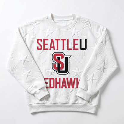 SEATTLE U REDHAWKS BIG PLAY ENERGY EMBOSSED STAR CREWNECK