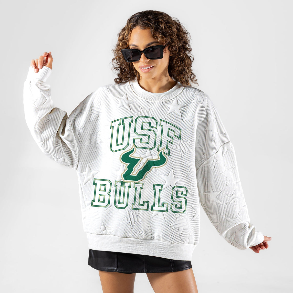 SOUTH FLORIDA BULLS BIG PLAY ENERGY EMBOSSED STAR CREWNECK