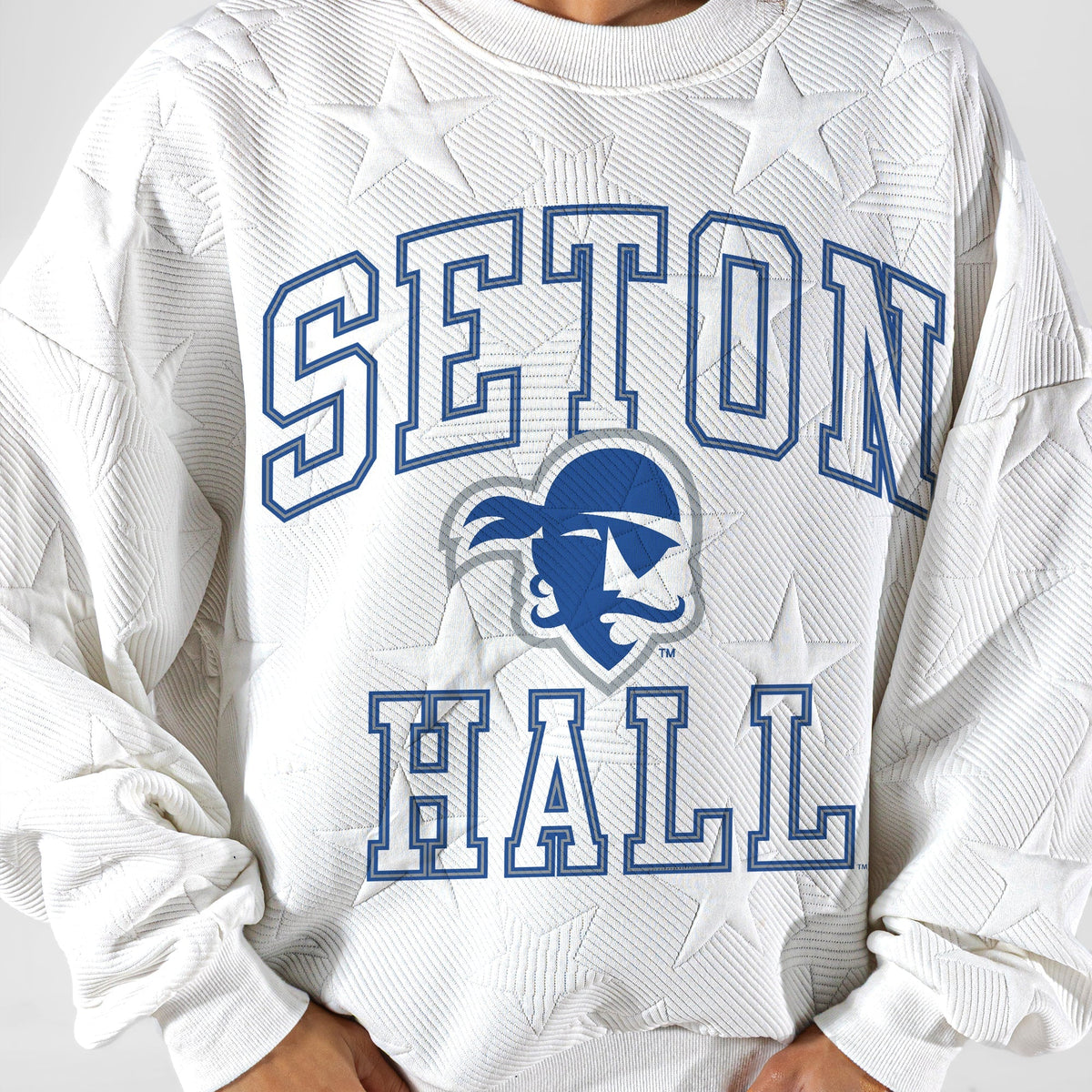 SETON HALL PIRATES BIG PLAY ENERGY EMBOSSED STAR CREWNECK