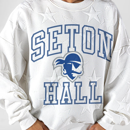 SETON HALL PIRATES BIG PLAY ENERGY EMBOSSED STAR CREWNECK