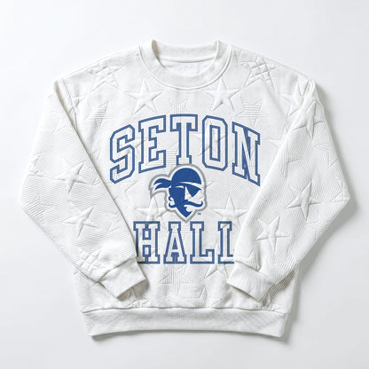 SETON HALL PIRATES BIG PLAY ENERGY EMBOSSED STAR CREWNECK