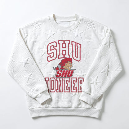 SACRED HEART PIONEERS BIG PLAY ENERGY EMBOSSED STAR CREWNECK