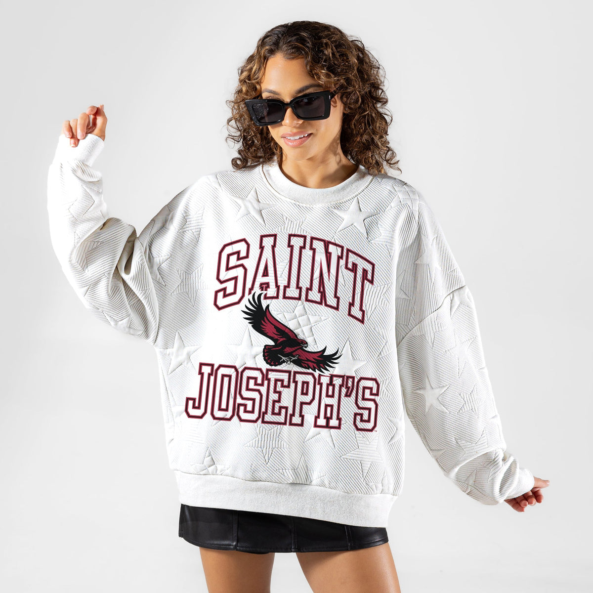 SAINT JOSEPH'S HAWKS BIG PLAY ENERGY EMBOSSED STAR CREWNECK