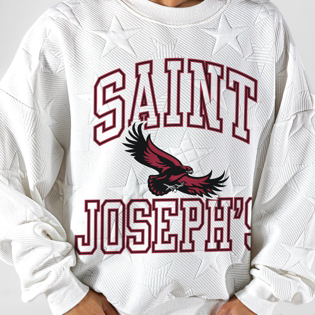 SAINT JOSEPH'S HAWKS BIG PLAY ENERGY EMBOSSED STAR CREWNECK