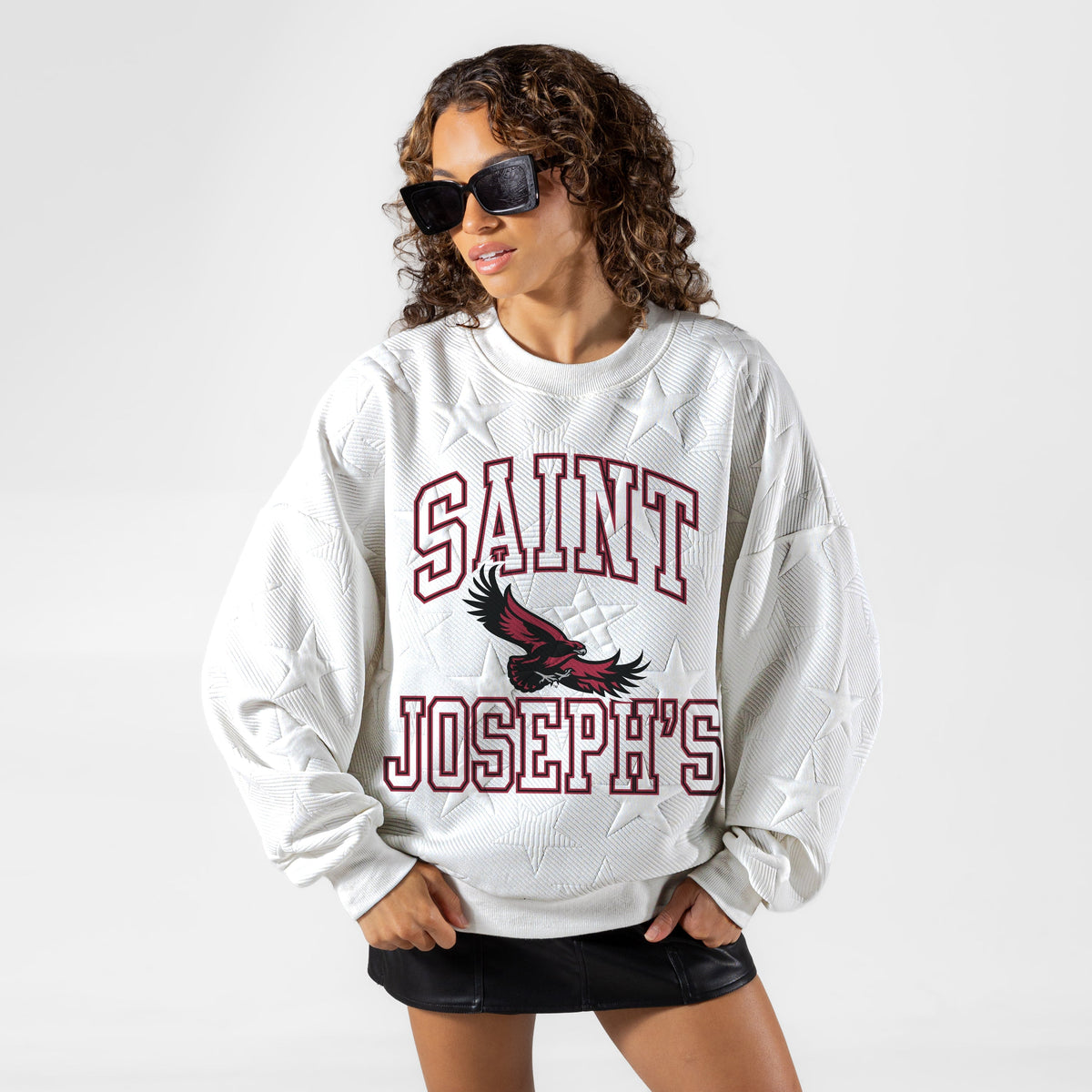 SAINT JOSEPH'S HAWKS BIG PLAY ENERGY EMBOSSED STAR CREWNECK