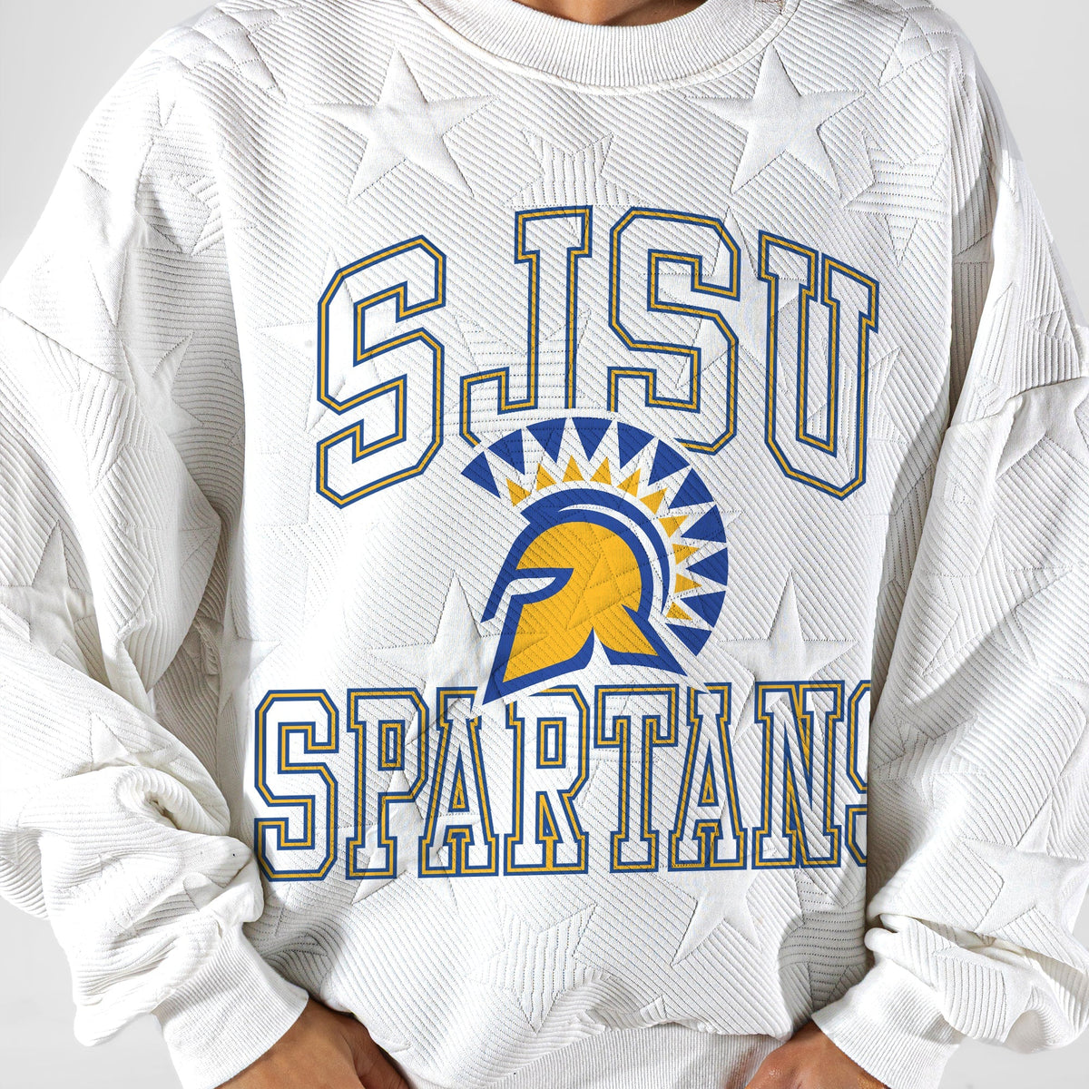 SAN JOSE STATE SPARTANS BIG PLAY ENERGY EMBOSSED STAR CREWNECK