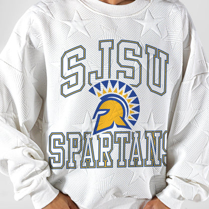 SAN JOSE STATE SPARTANS BIG PLAY ENERGY EMBOSSED STAR CREWNECK