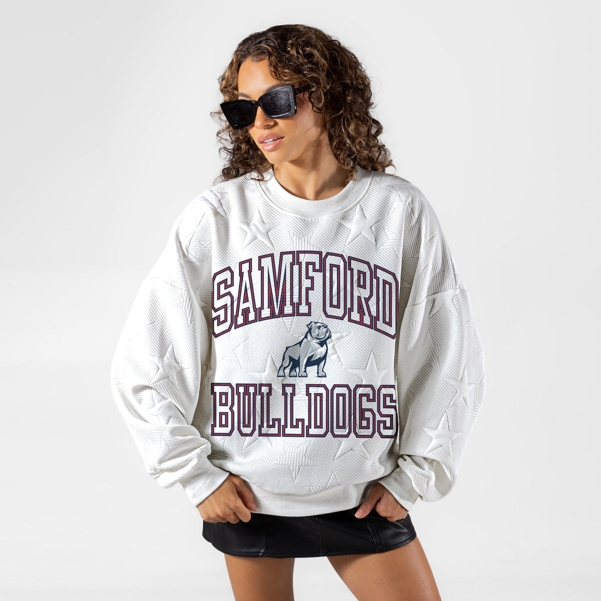 SAMFORD BULLDOGS BIG PLAY ENERGY EMBOSSED STAR CREWNECK