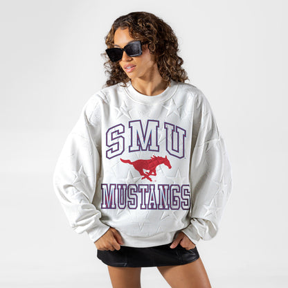 SMU MUSTANGS BIG PLAY ENERGY EMBOSSED STAR CREWNECK