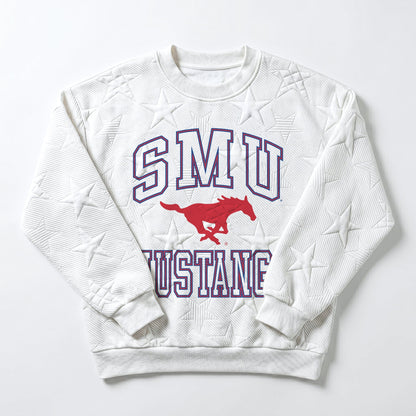 SMU MUSTANGS BIG PLAY ENERGY EMBOSSED STAR CREWNECK