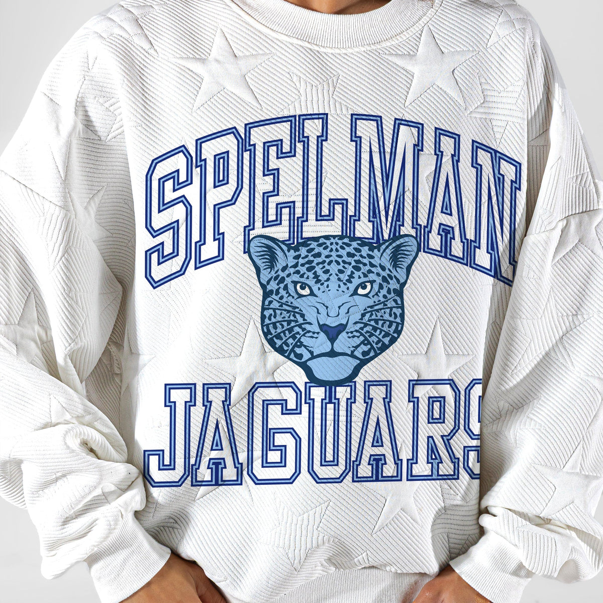 SPELMAN COLLEGE JAGUARS BIG PLAY ENERGY EMBOSSED STAR CREWNECK