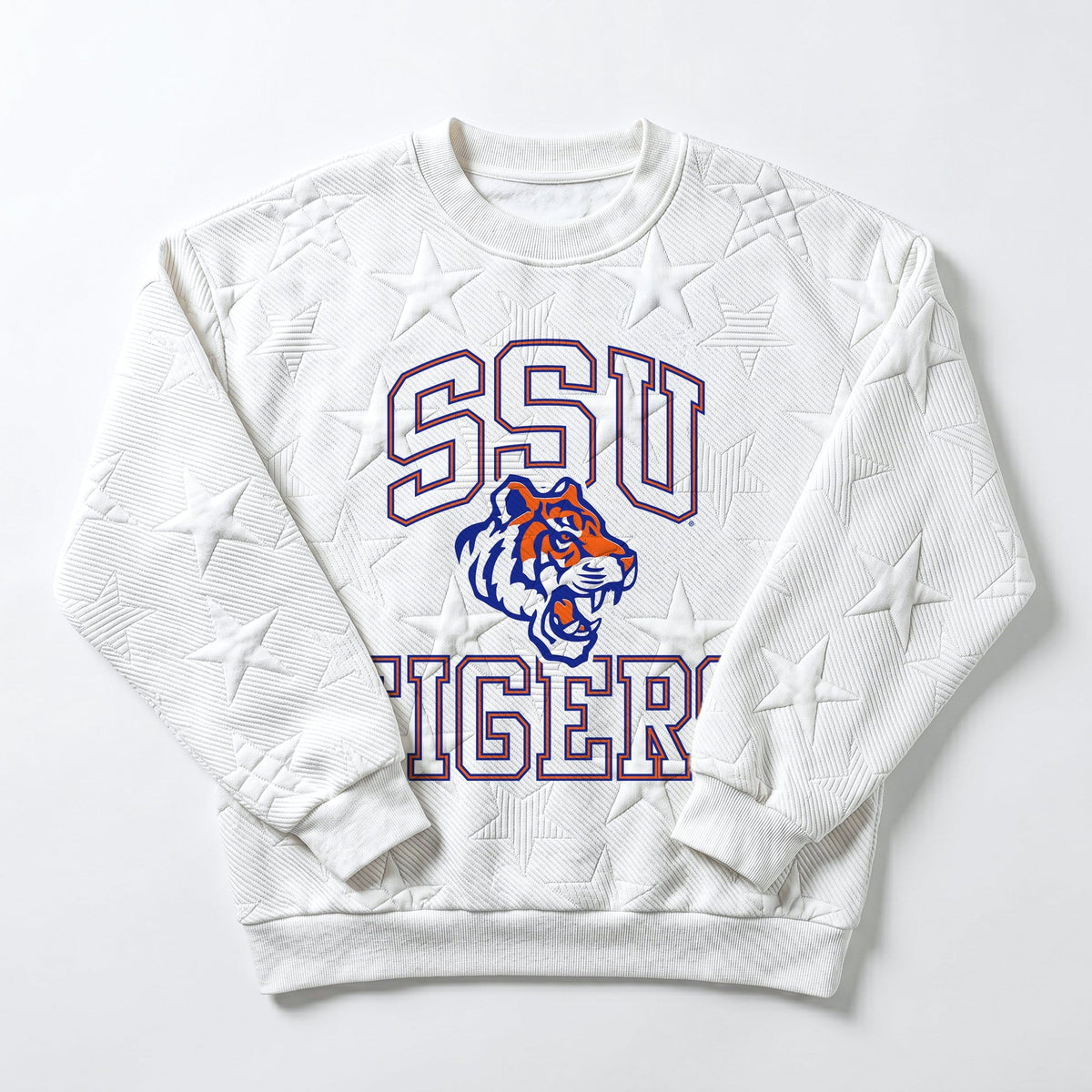 SAVANNAH STATE TIGERS BIG PLAY ENERGY EMBOSSED STAR CREWNECK