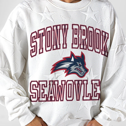 STONY BROOK SEAWOLVES BIG PLAY ENERGY EMBOSSED STAR CREWNECK