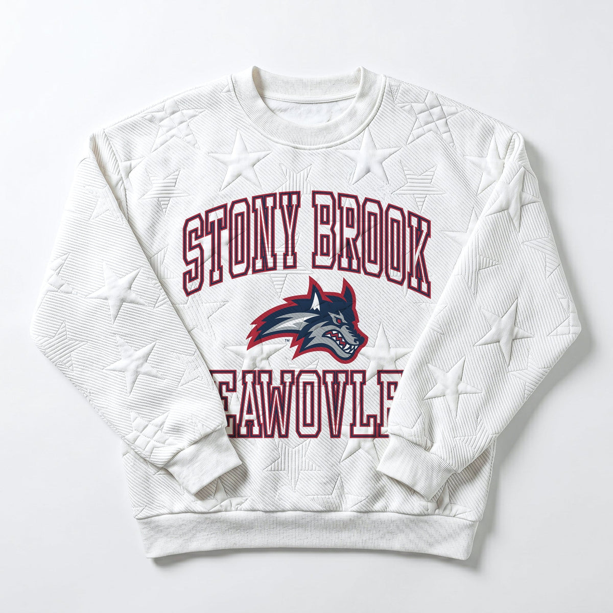 STONY BROOK SEAWOLVES BIG PLAY ENERGY EMBOSSED STAR CREWNECK