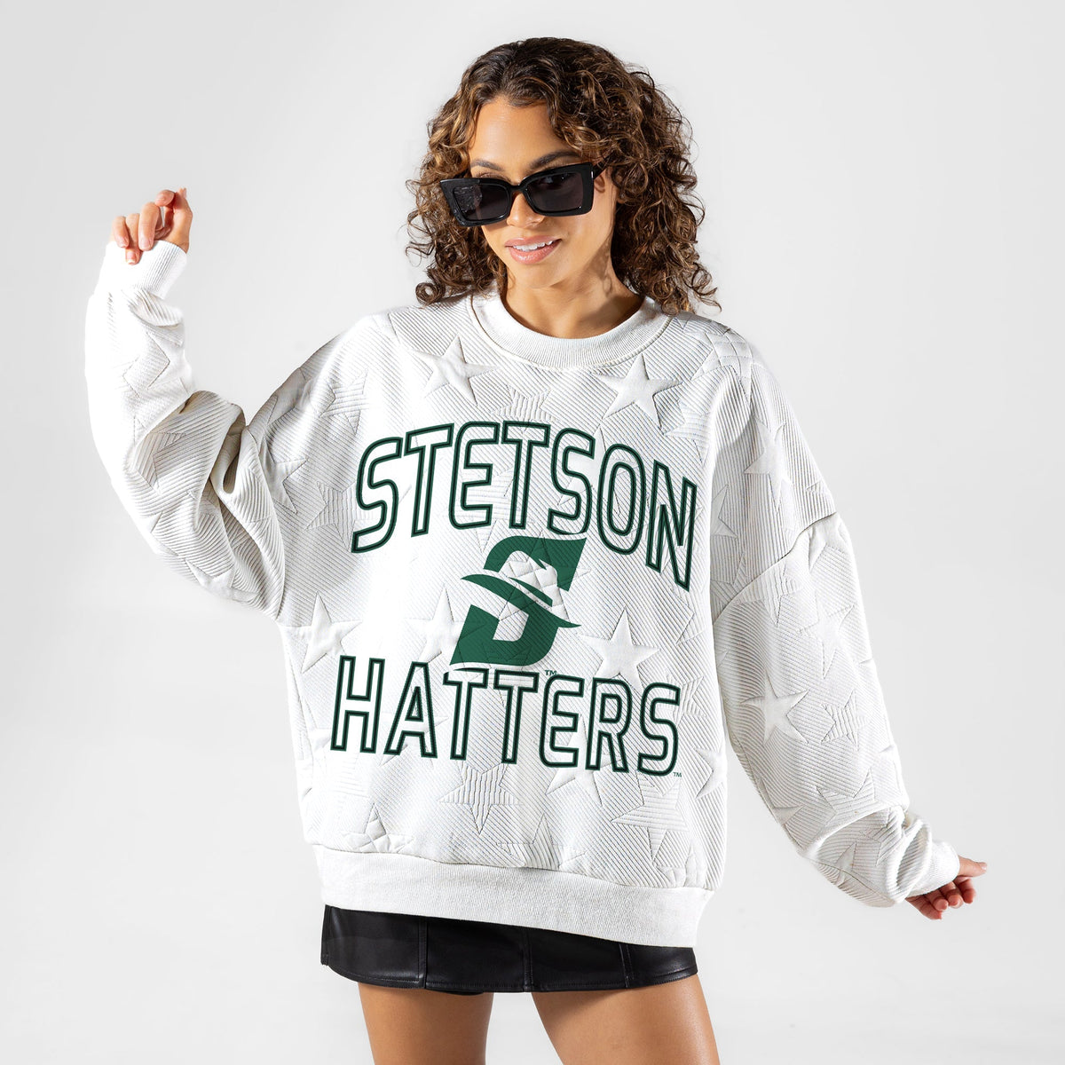 STETSON HATTERS BIG PLAY ENERGY EMBOSSED STAR CREWNECK