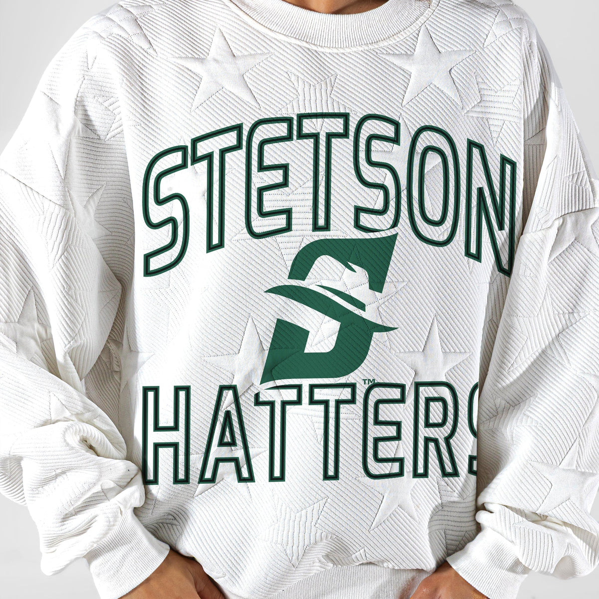 STETSON HATTERS BIG PLAY ENERGY EMBOSSED STAR CREWNECK