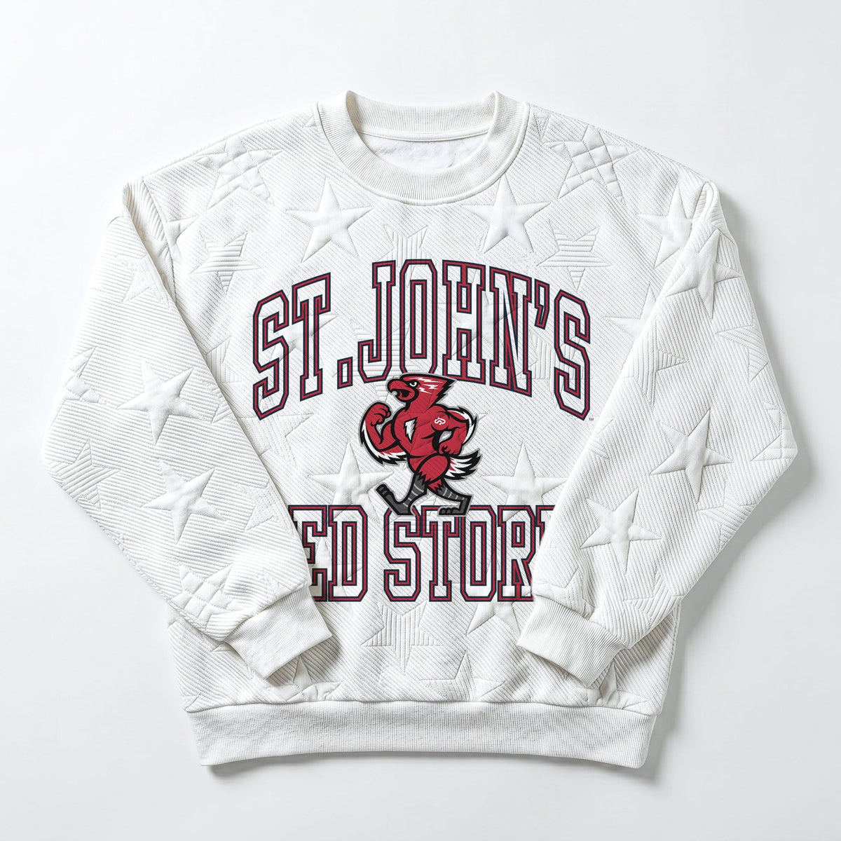 ST. JOHN'S RED STORM BIG PLAY ENERGY EMBOSSED STAR CREWNECK