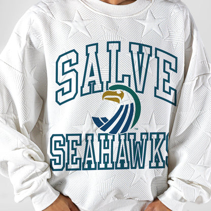 SALVE SEAHAWKS BIG PLAY ENERGY EMBOSSED STAR CREWNECK