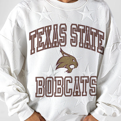 TEXAS STATE BOBCATS BIG PLAY ENERGY EMBOSSED STAR CREWNECK