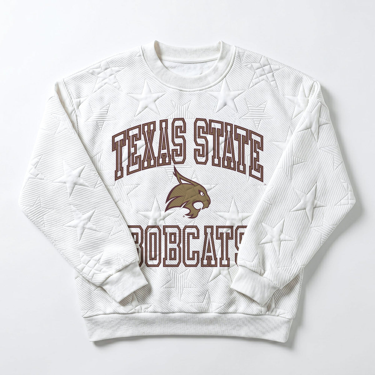 TEXAS STATE BOBCATS BIG PLAY ENERGY EMBOSSED STAR CREWNECK