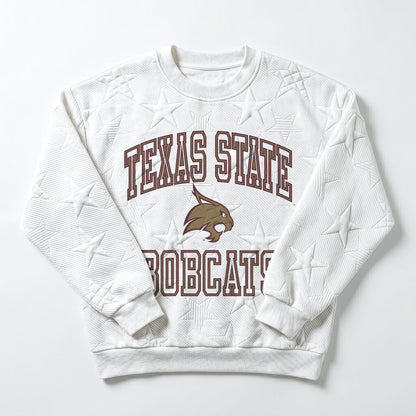 TEXAS STATE BOBCATS BIG PLAY ENERGY EMBOSSED STAR CREWNECK