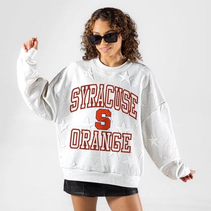 SYRACUSE ORANGE BIG PLAY ENERGY EMBOSSED STAR CREWNECK