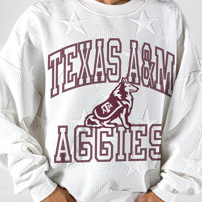 TEXAS A&M AGGIES BIG PLAY ENERGY EMBOSSED STAR CREWNECK