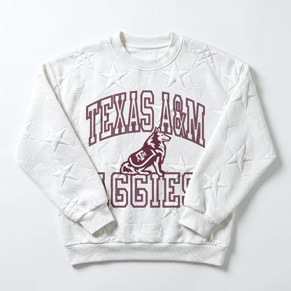 TEXAS A&M AGGIES BIG PLAY ENERGY EMBOSSED STAR CREWNECK