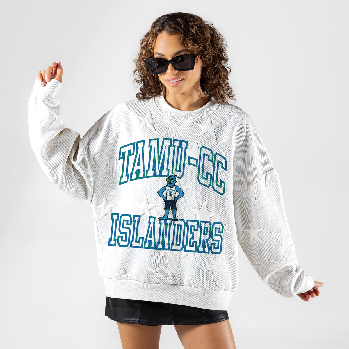 TEXAS A&M-CORPUS CHRISTI ISLANDERS BIG PLAY ENERGY EMBOSSED STAR CREWNECK