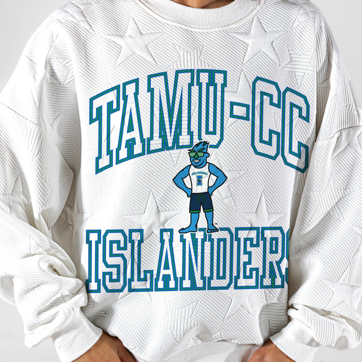 TEXAS A&M-CORPUS CHRISTI ISLANDERS BIG PLAY ENERGY EMBOSSED STAR CREWNECK