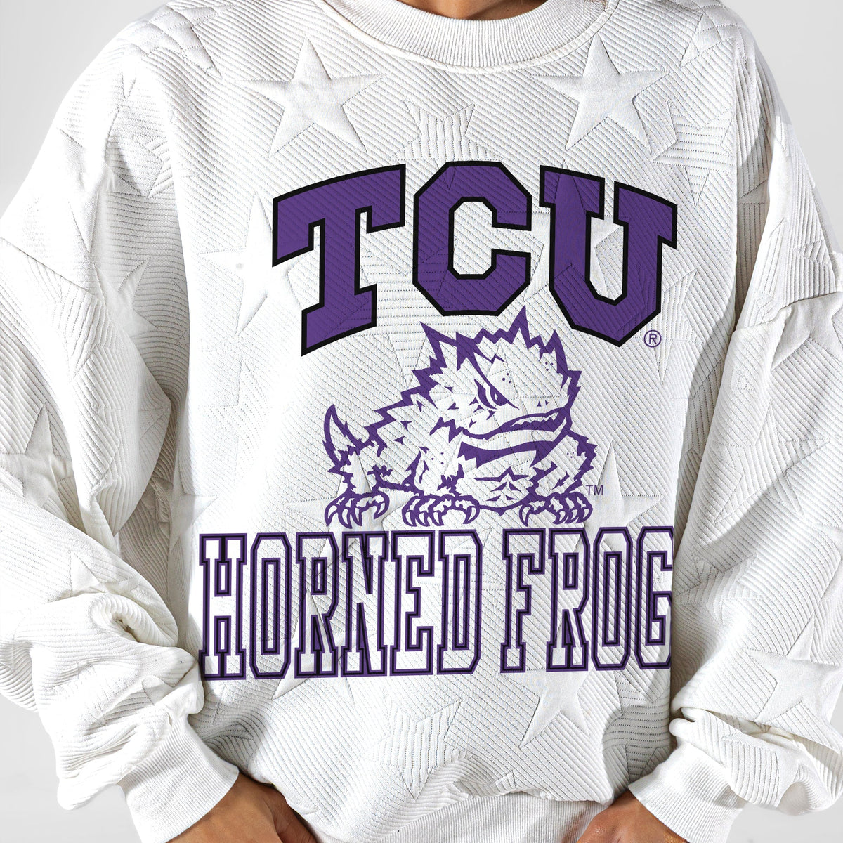 TCU HORNED FROGS BIG PLAY ENERGY EMBOSSED STAR CREWNECK