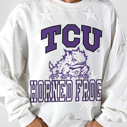 TCU HORNED FROGS BIG PLAY ENERGY EMBOSSED STAR CREWNECK