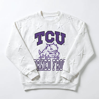 TCU HORNED FROGS BIG PLAY ENERGY EMBOSSED STAR CREWNECK
