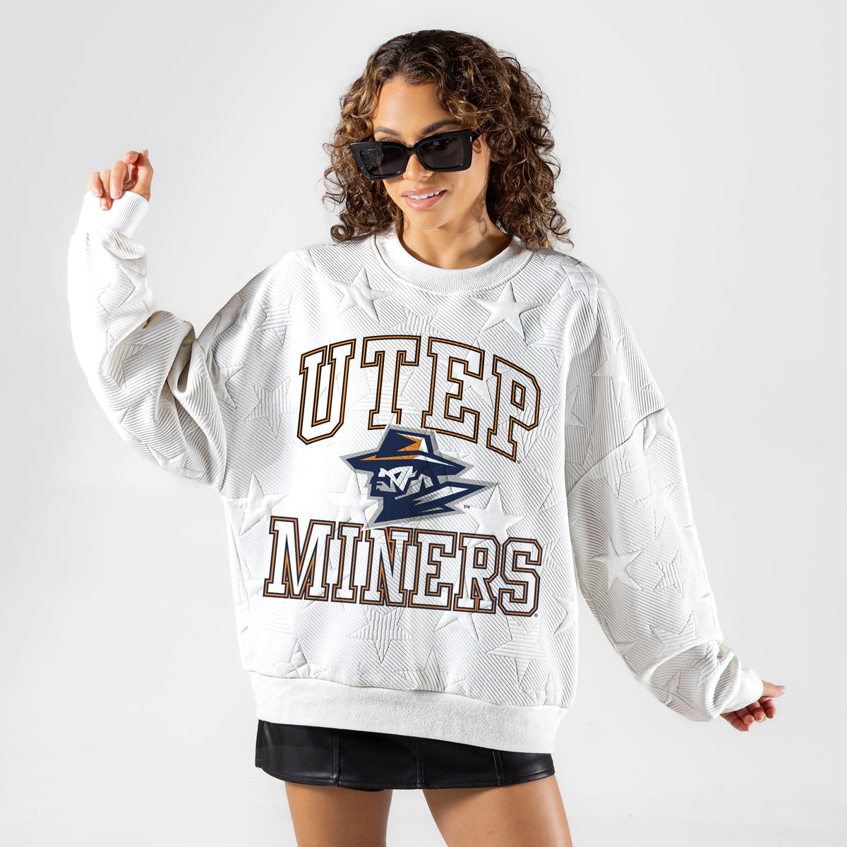 UTEP MINERS BIG PLAY ENERGY EMBOSSED STAR CREWNECK