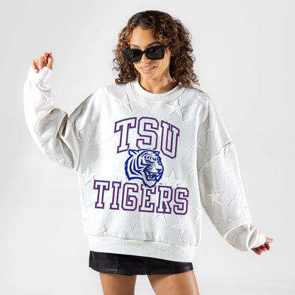 TENNESSEE STATE TIGERS BIG PLAY ENERGY EMBOSSED STAR CREWNECK