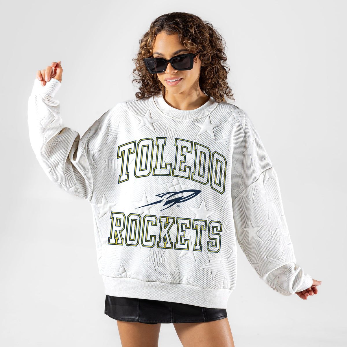 TOLEDO ROCKETS BIG PLAY ENERGY EMBOSSED STAR CREWNECK