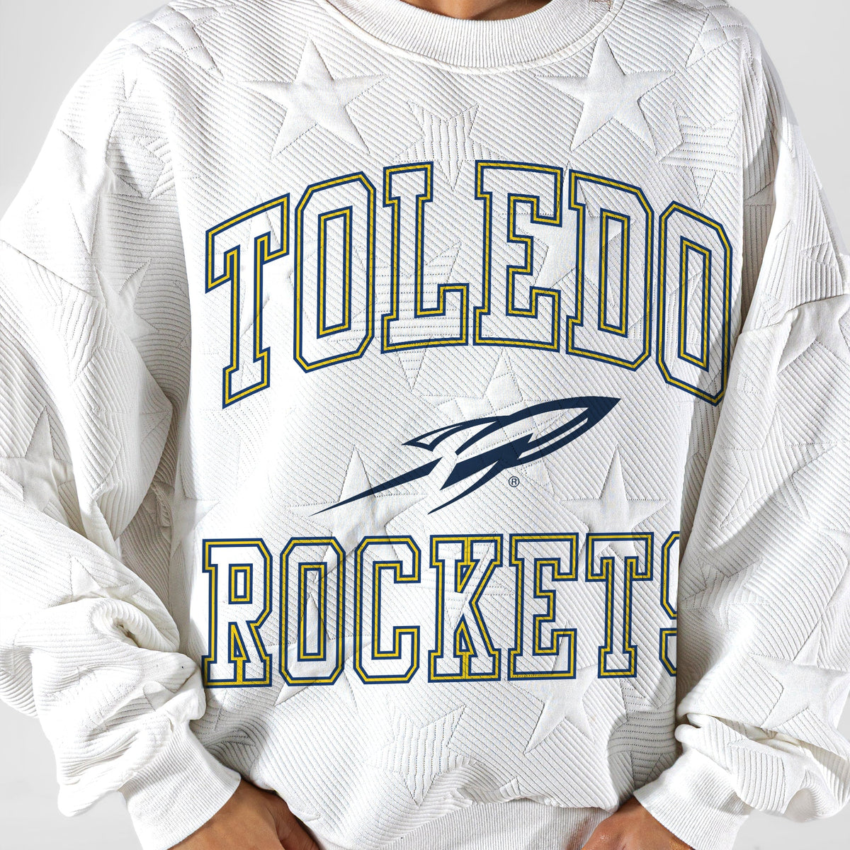 TOLEDO ROCKETS BIG PLAY ENERGY EMBOSSED STAR CREWNECK