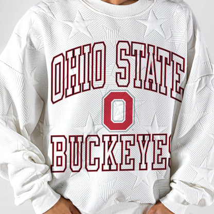 OHIO STATE BUCKEYES BIG PLAY ENERGY EMBOSSED STAR CREWNECK