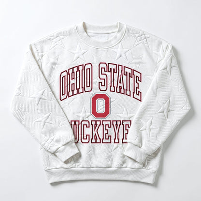 OHIO STATE BUCKEYES BIG PLAY ENERGY EMBOSSED STAR CREWNECK