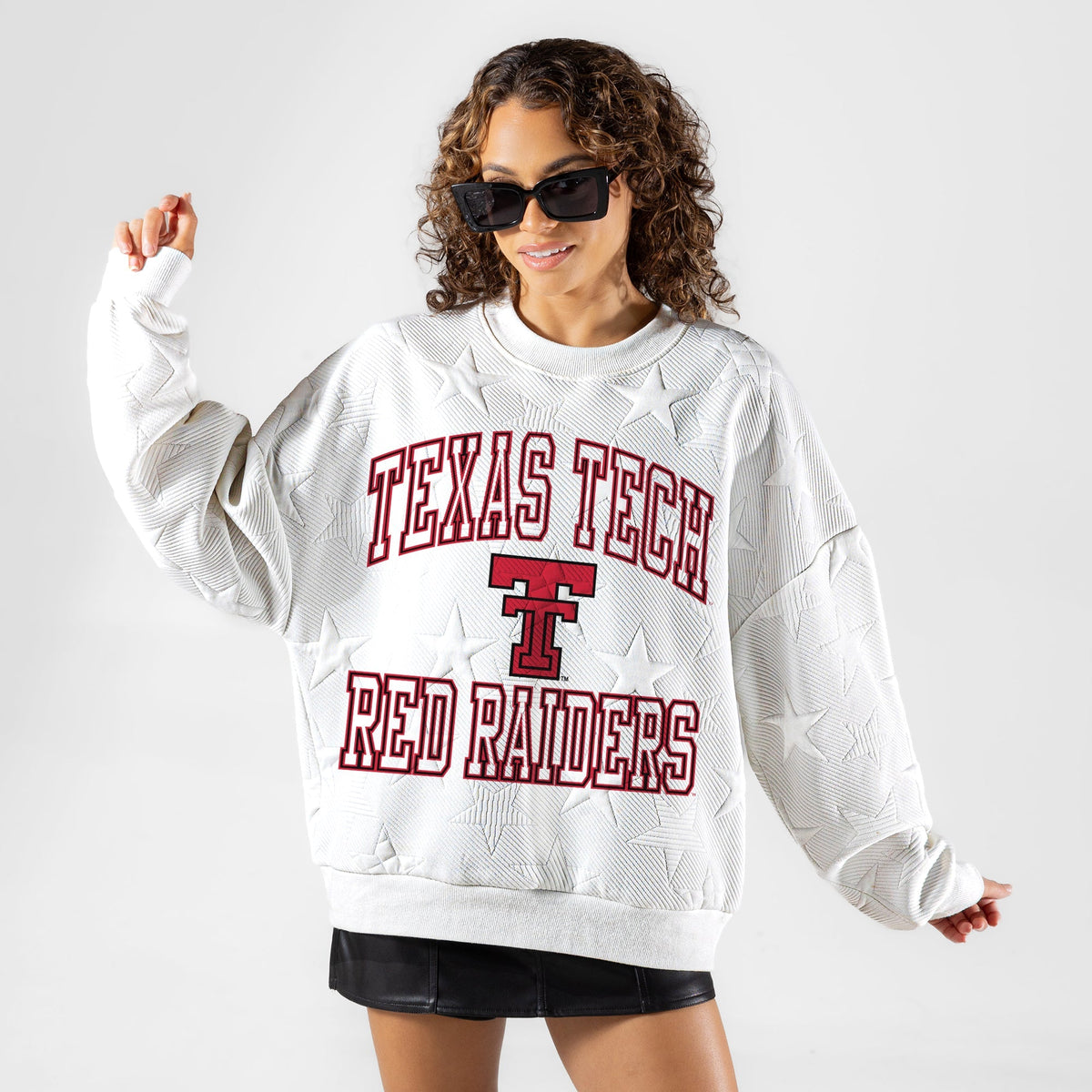 TEXAS TECH RED RAIDERS BIG PLAY ENERGY EMBOSSED STAR CREWNECK