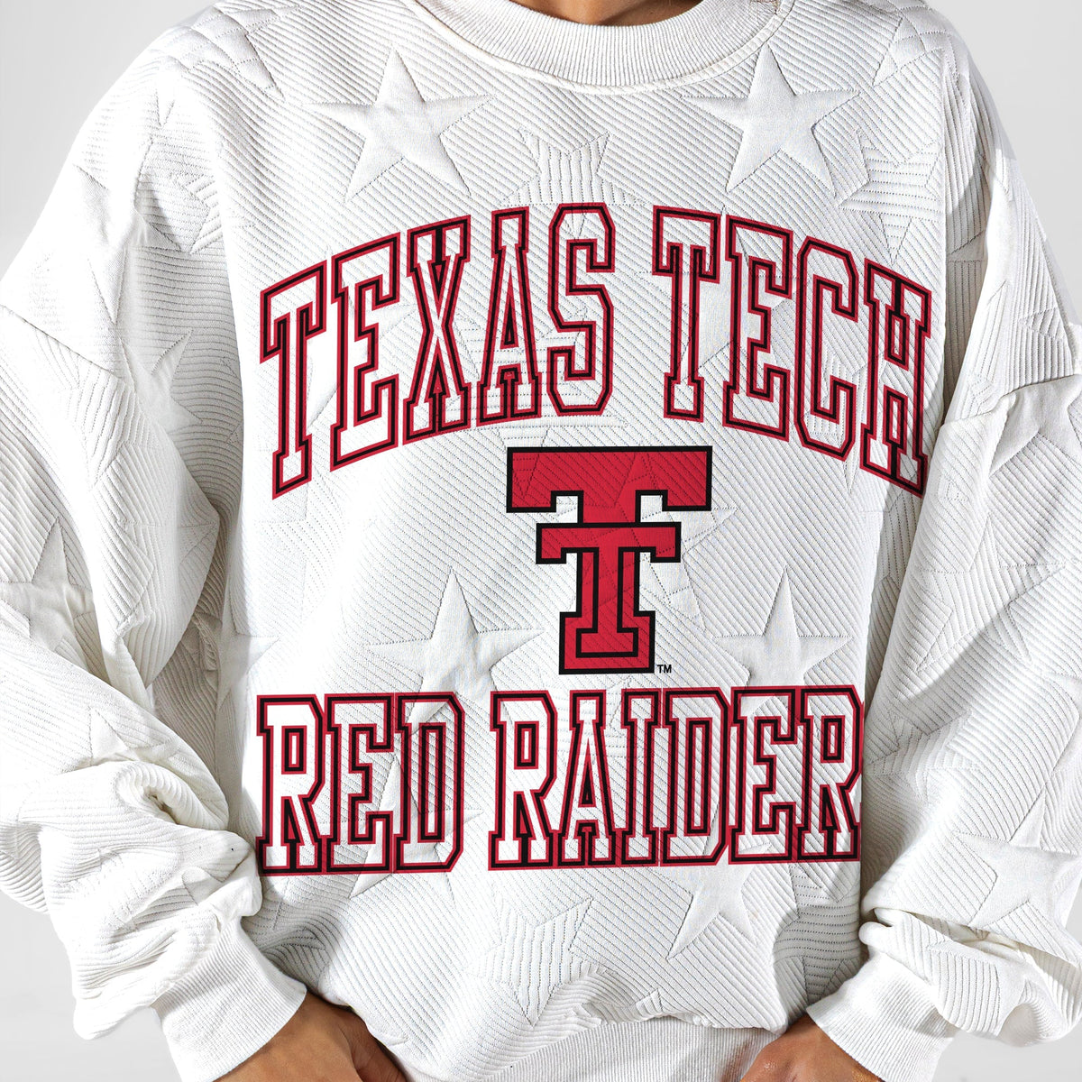 TEXAS TECH RED RAIDERS BIG PLAY ENERGY EMBOSSED STAR CREWNECK