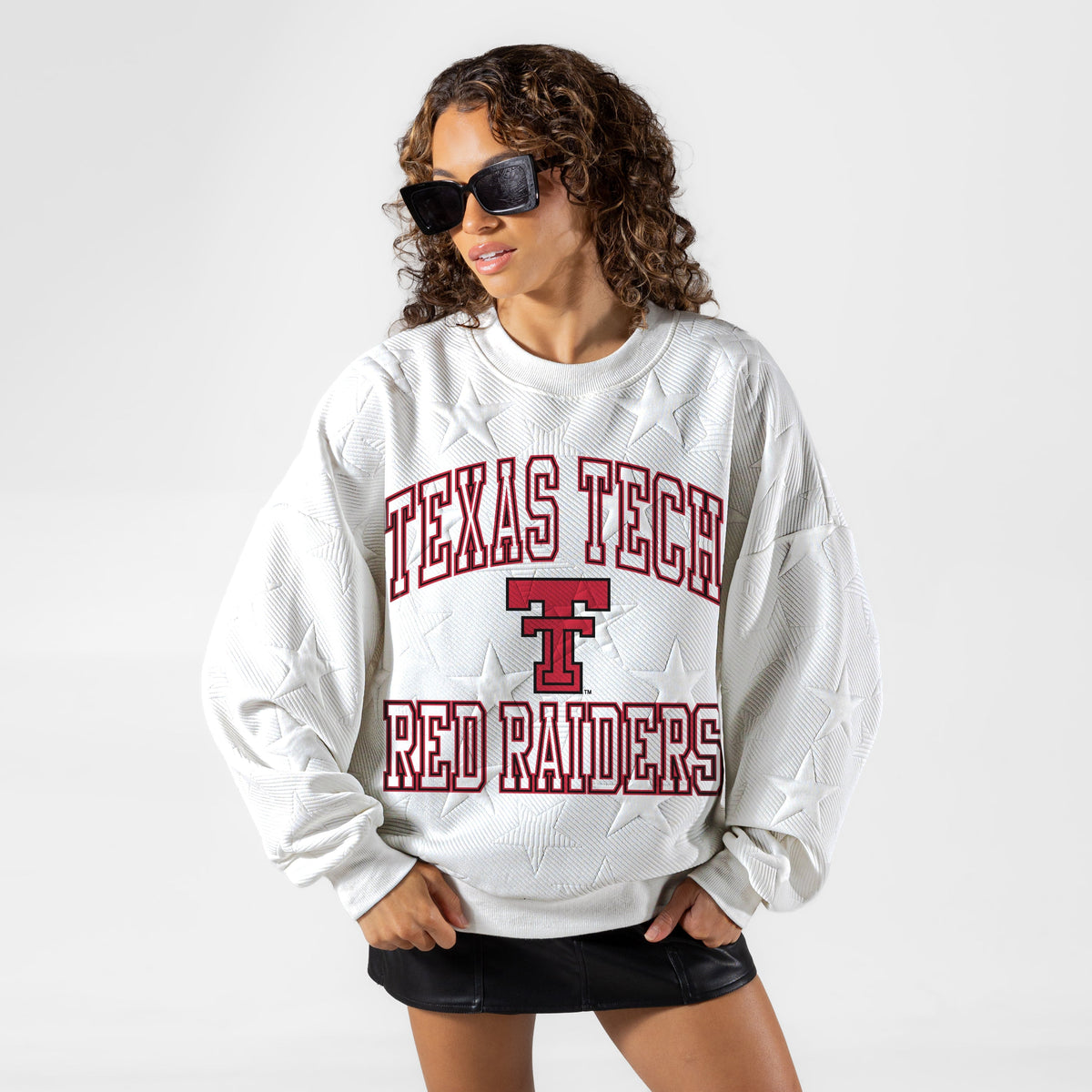 TEXAS TECH RED RAIDERS BIG PLAY ENERGY EMBOSSED STAR CREWNECK