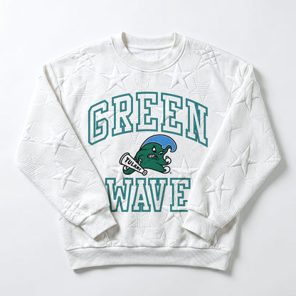 TULANE GREEN WAVE BIG PLAY ENERGY EMBOSSED STAR CREWNECK
