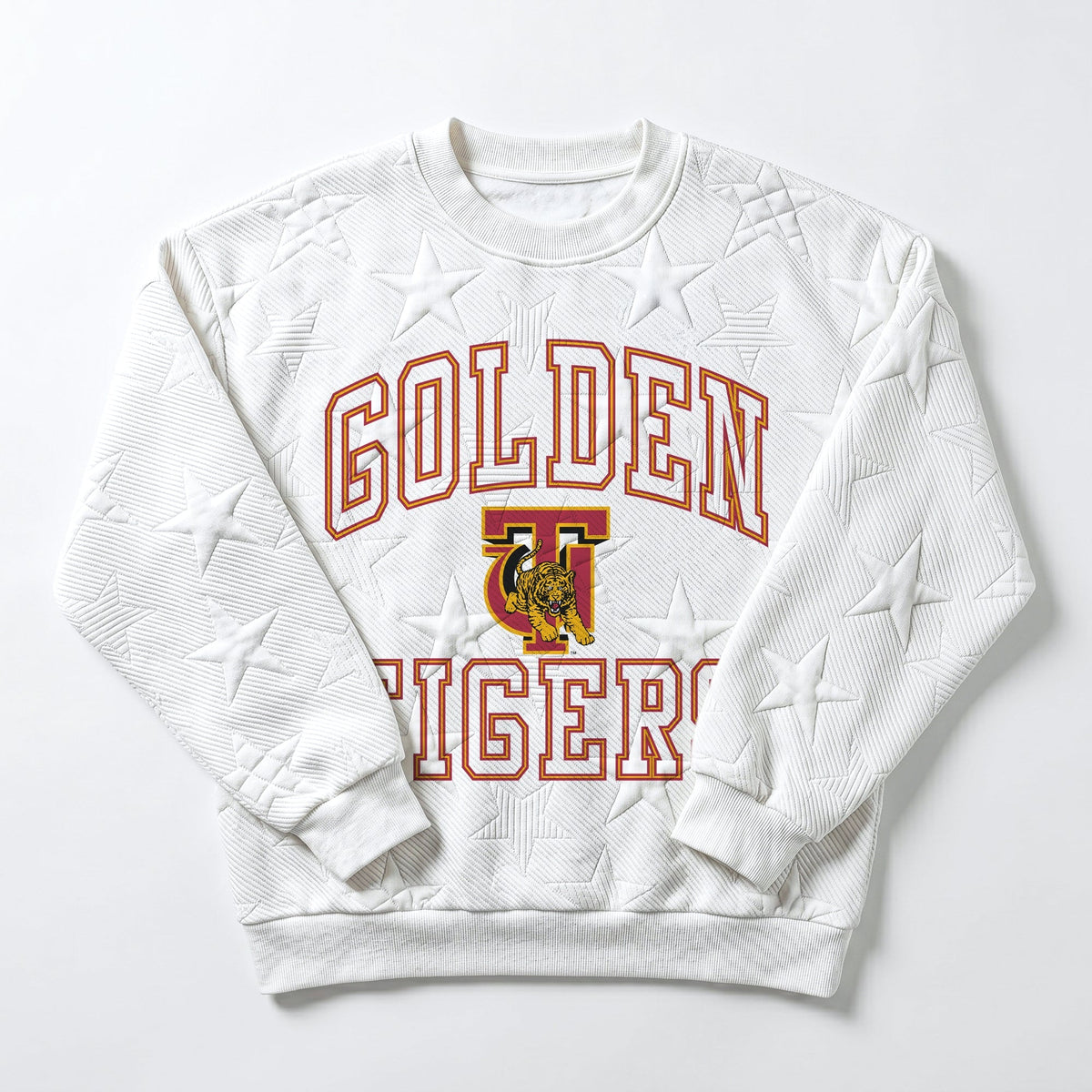 TUSKEGEE GOLDEN TIGERS BIG PLAY ENERGY EMBOSSED STAR CREWNECK