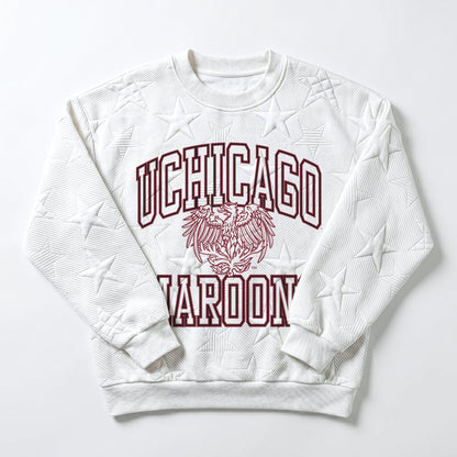 U CHICAGO MAROONS BIG PLAY ENERGY EMBOSSED STAR CREWNECK