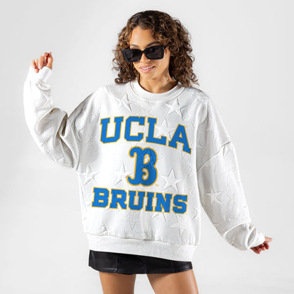 UCLA BRUINS BIG PLAY ENERGY EMBOSSED STAR CREWNECK